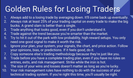 Golden Rules For Losing Traders