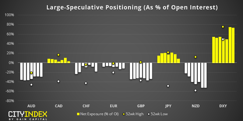 Currencies Large Speculative Positioning