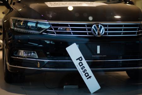 © Getty Images/Matt Cardy. Volkswagen announced Monday that it is recalling 1,950 diesel vehicles in China to correct the engine software used in its four-cylinder Type EA 189 diesel engine, which could cheat through the emissions test. In this photo, the Volkswagen logo is seen at a car dealership on Oct. 8, 2015 in Bath, England.