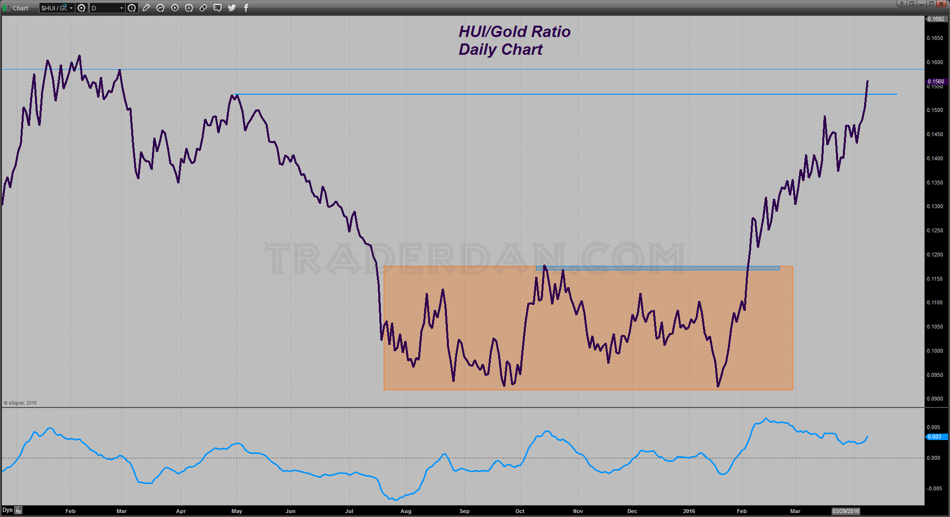 HUI/Gold Daily