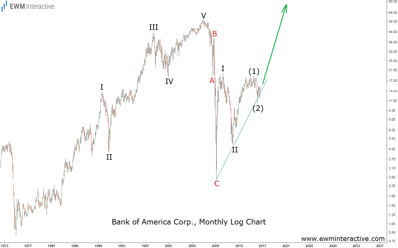 Bank Of America Corp Monthly Log Chart