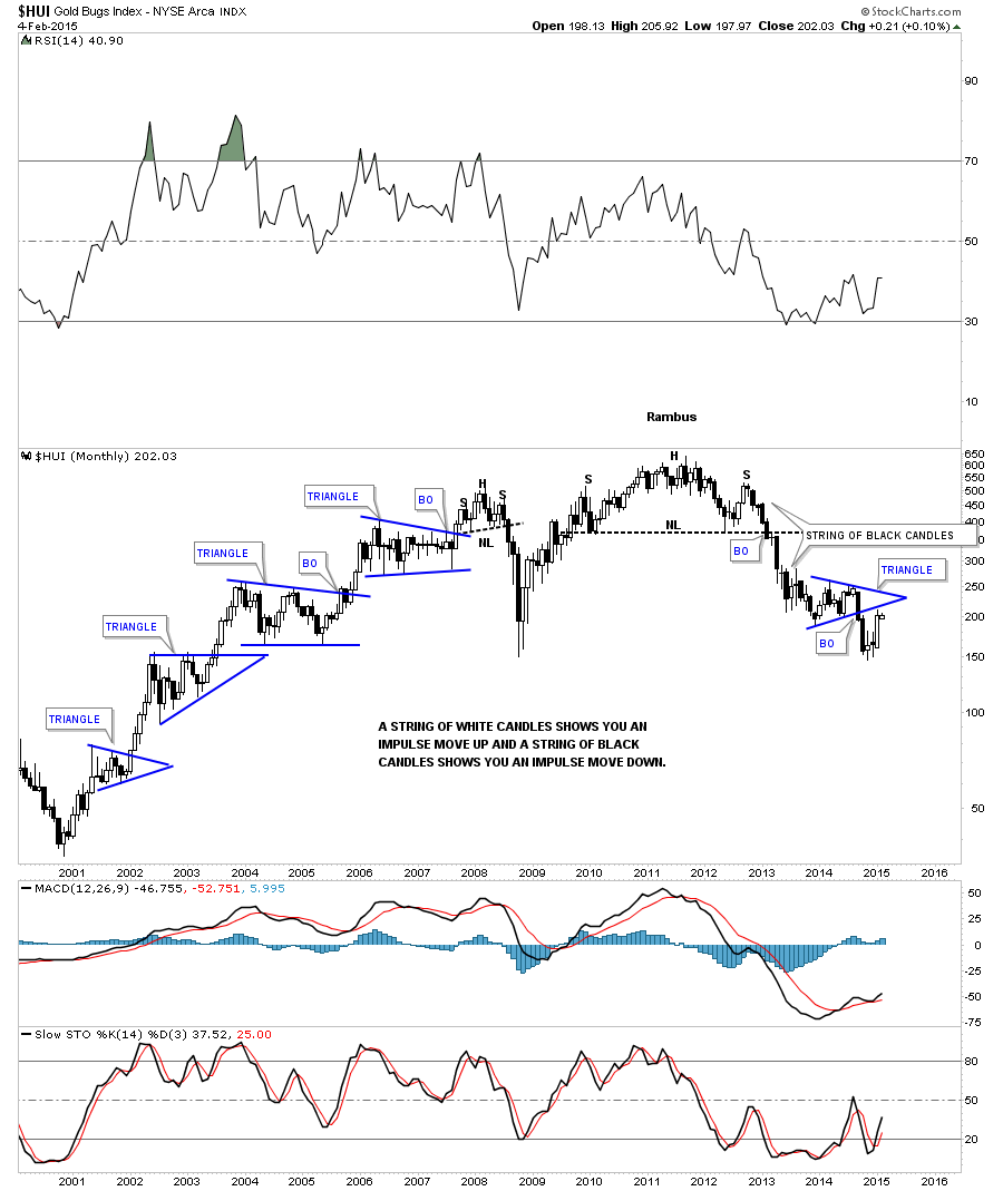 HUI Monthly Candle Chart