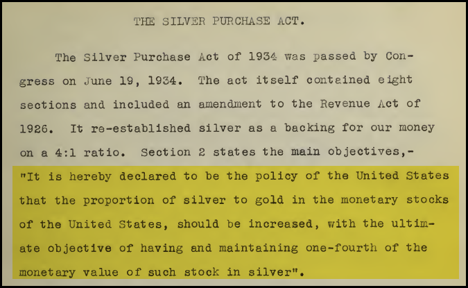 1934 Silver Purchase Act