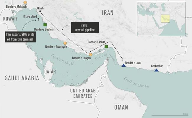 Iran Plans Oil Exports Next Month from New Port Beyond Hormuz