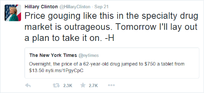 Hilary's Biotech Tweet