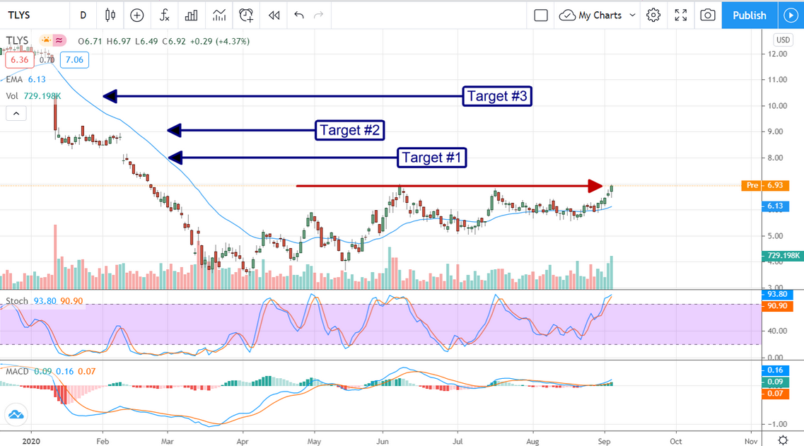 TLYS Stock Price Chart