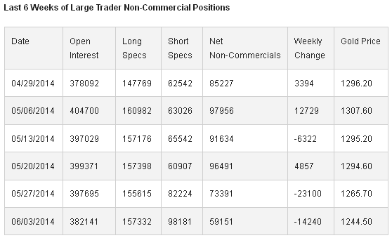 Large Trader Non-Commercial Positions