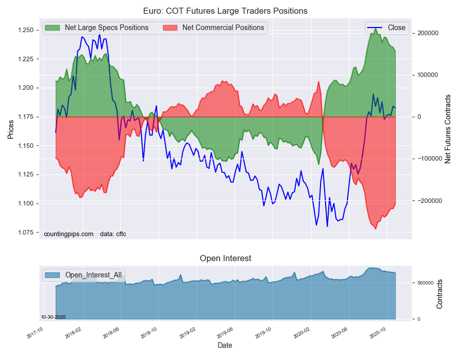 Euro COT Futures Large Trader Positions