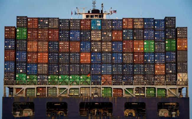 © Bloomberg. Shipping containers sit stacked on the CMA CGM Ivanhoe cargo ship sailing from the Port of Oakland in Oakland, California, U.S., on Tuesday, July 3, 2018. President Donald Trump threatened to impose tariffs on every single Chinese import into America as the world's two largest economies exchanged the first blows in a trade war that isn't set to end anytime soon. Photographer: David Paul Morris/Bloomberg