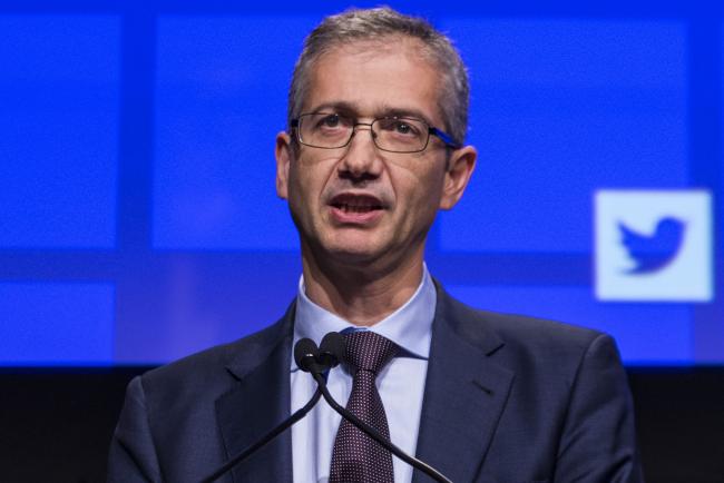 © Bloomberg. Pablo Hernandez de Cos, governor of Spain's central bank, speaks during the Institute of International Finance (IIF) annual membership meeting in Washington, D.C., U.S., on Thursday, Oct. 17, 2019. The meeting explores the latest issues facing the financial services industry and global economy today.