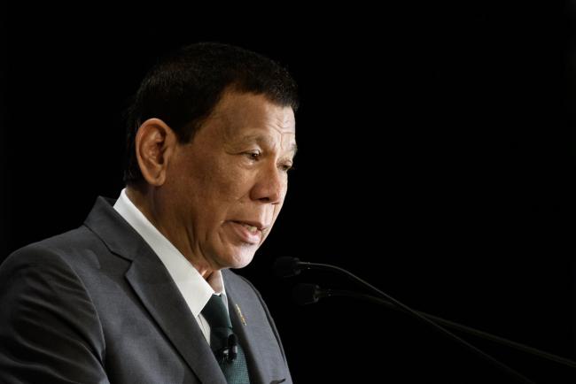 © Bloomberg. Rodrigo Duterte, the Philippines' president, speaks at the Future of Asia conference in Tokyo, Japan, on Friday, May 31, 2019. Trade tensions between U.S. and China are creating uncertainty and causing “downward stressors” to global economy, Duterte said.