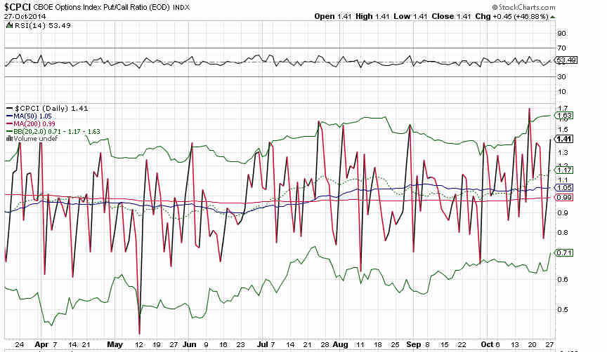 The Index Put-Call Ratio Rose to 1.41 on Monday