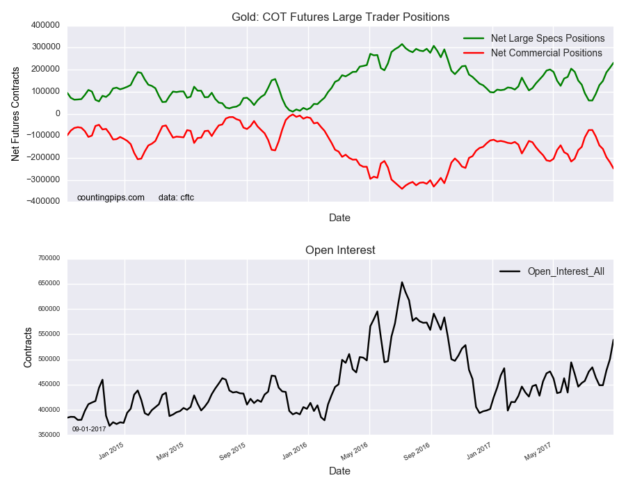 Gold COT Futures Large Trader Positions