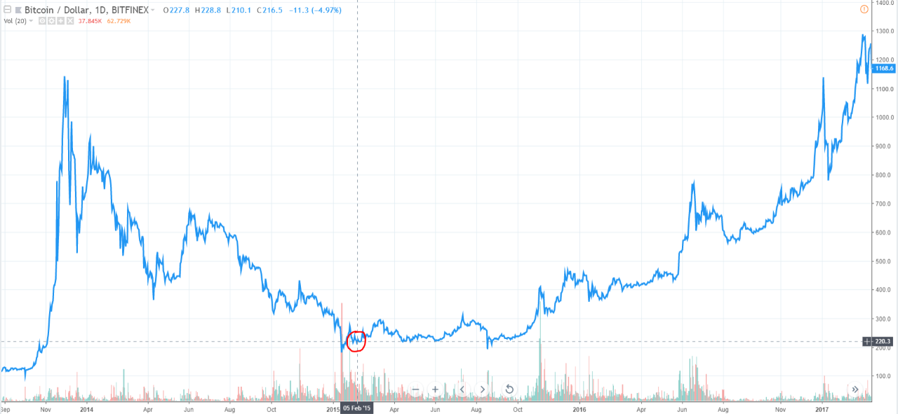 Bitcoin-Dollar 1D Bitfinex