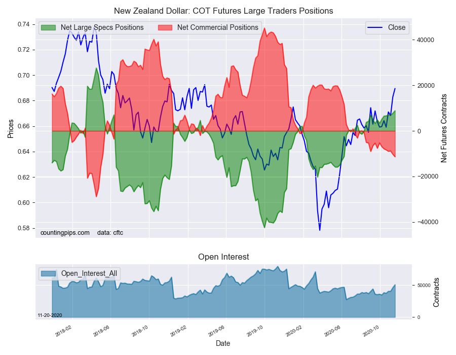 NZD COT Futures Large Traders Positions
