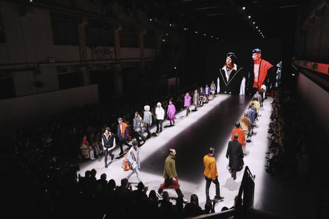 © Bloomberg. LONDON, ENGLAND - FEBRUARY 17: Models walk the runway at the International Woolmark prize 2020 during London Fashion Week February 2020 at Ambika P3 on February 17, 2020 in London, England. (Photo by Tristan Fewings/Getty Images for Woolmark)