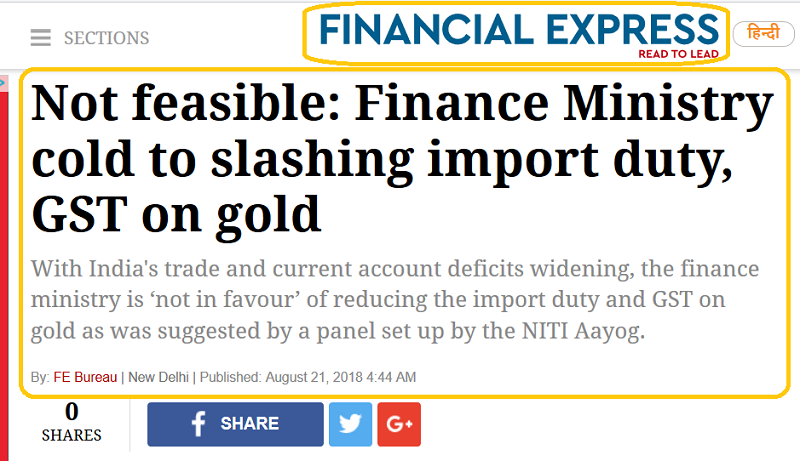 Financial Express On India's Gold Trade