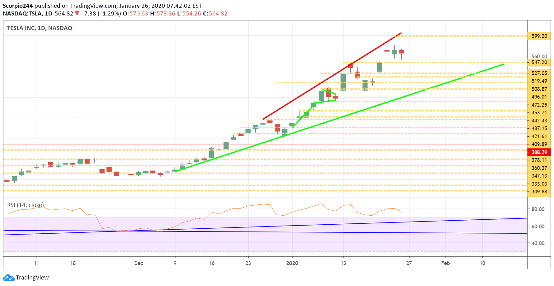 Tesla Inc Daily Chart