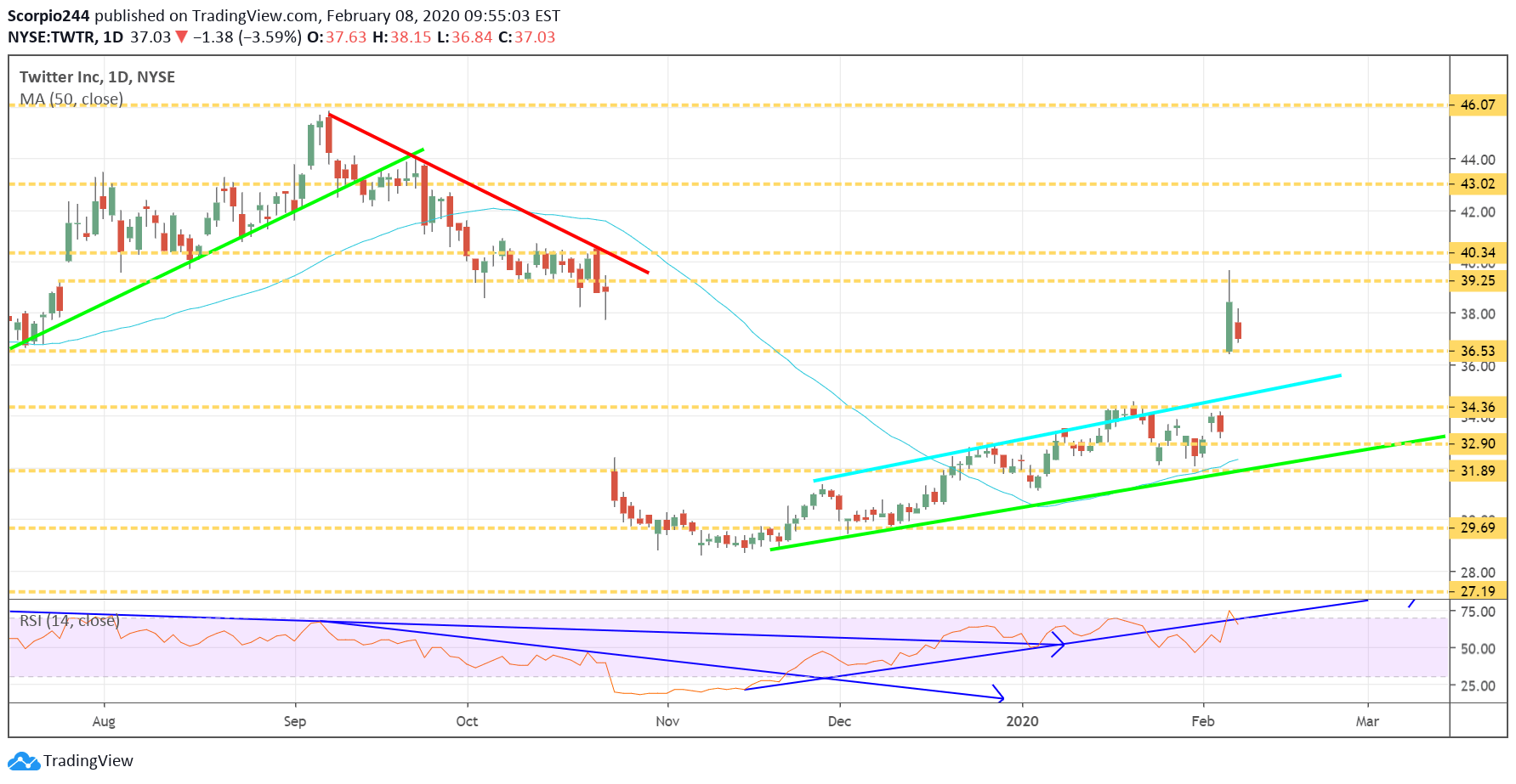 Twitter Inc Daily Chart