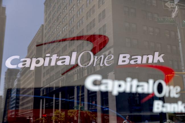 © Bloomberg. Capital One Financial Corp. signage is displayed outside a bank branch in New York, U.S., on Saturday, July 13, 2019. Capital One Financial Corp. is scheduled to release earnings figures on July 18. Photographer: Mark Abramson/Bloomberg