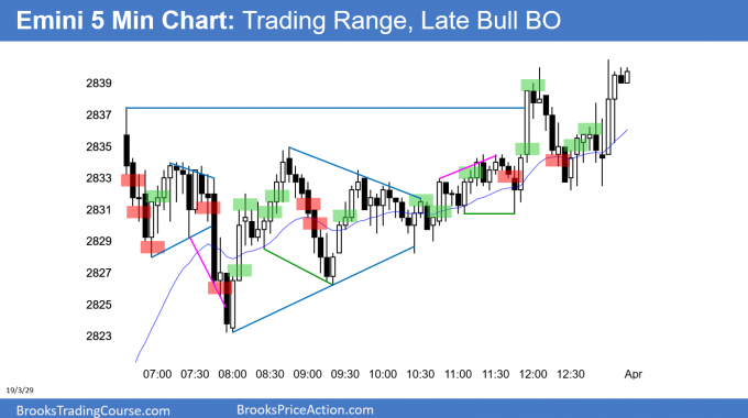 Emini trading range day