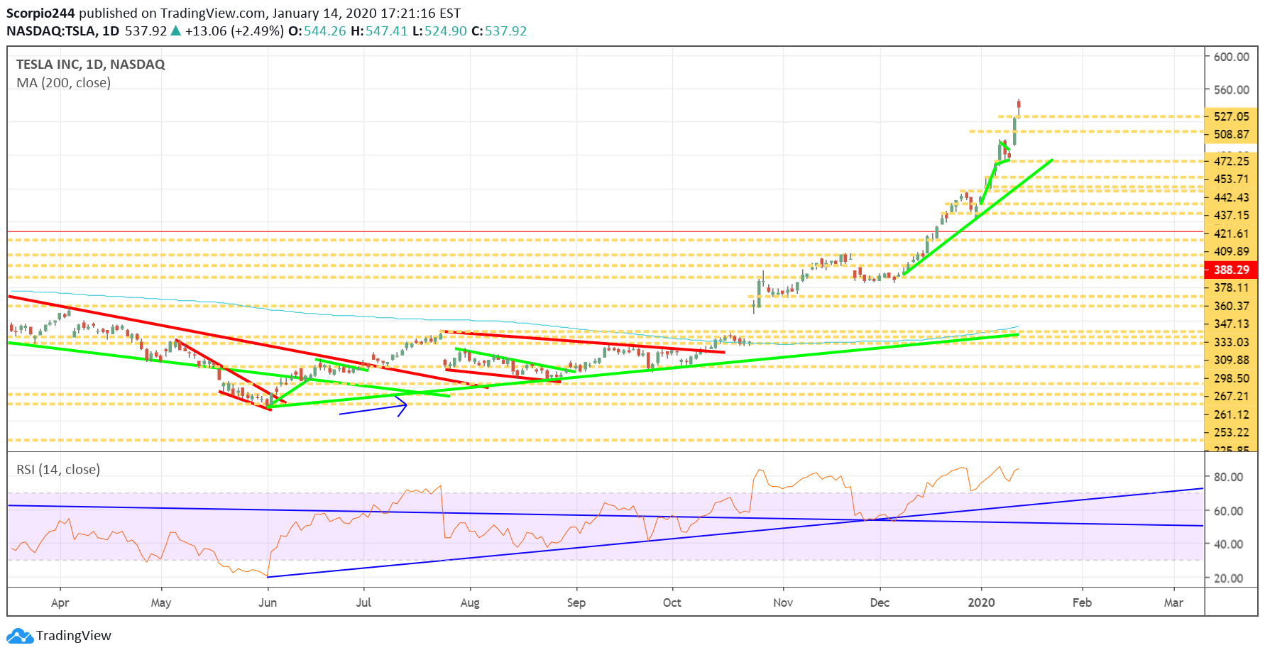 Tesla Inc Daily Chart