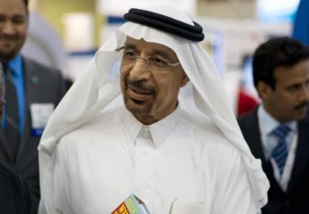 © Reuters/Hamad I Mohammed. Saudi Aramco Chief Executive Officer Khalid al-Falih speaks to the media at the company's booth during Petrotech 2014 (a petrochemicals conference) at the Bahrain International Exhibition Centre in Manama on May 19, 2014.