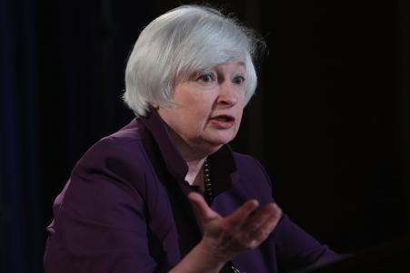 © Getty Images/Chip Somodevilla. Federal Reserve Bank Chair Janet Yellen holds a news conference following a meeting of the Federal Open Market Committee at the Fed June 17, 2015 in Washington, DC.