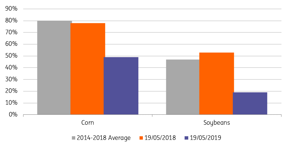 US Corn And Soybean Planting Progress (%)