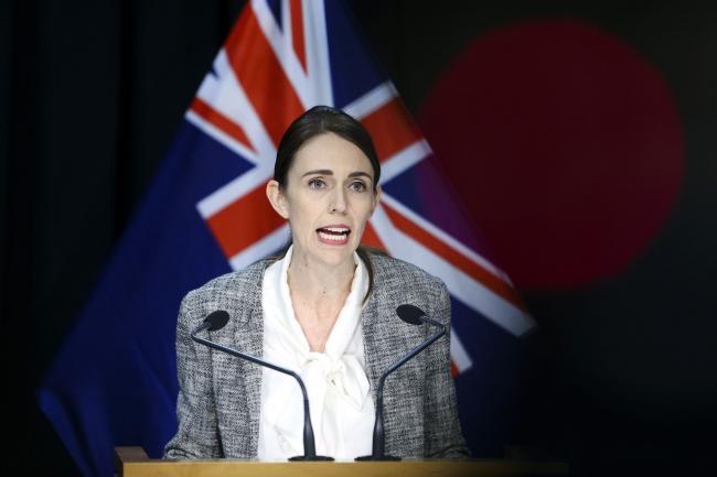 © Bloomberg. Jacinda Ardern speaks to media on June 17.