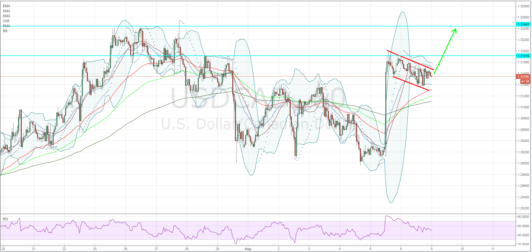 USD/CAD 60-Minute Chart