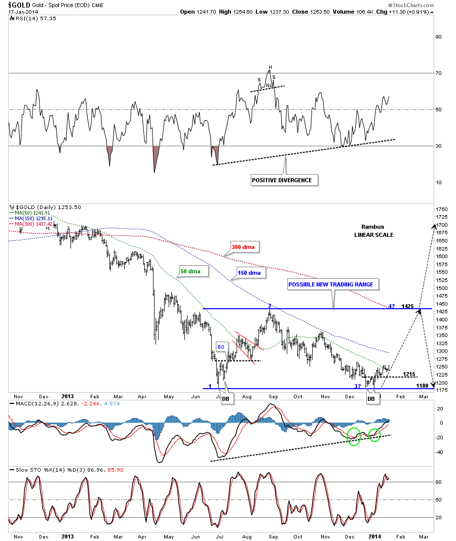 Gold Double Bottom with Positive Divergence