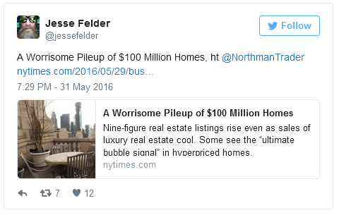 Worrisome Pileup of $100 Million Homes
