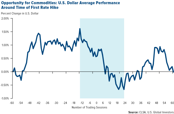 Opportunity for Commodities: U.S. Dollar Average