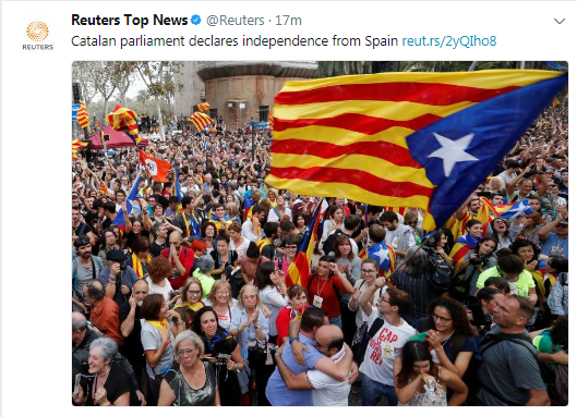 Catalan Parliament Declares Independence