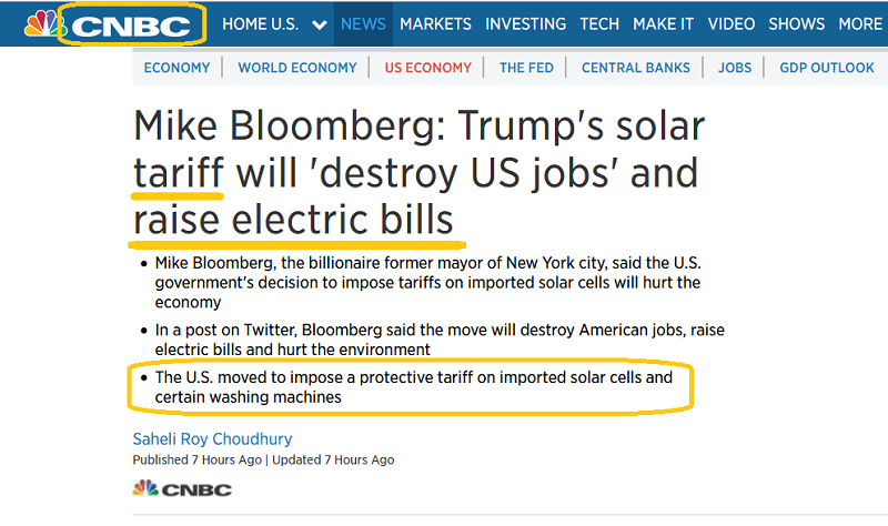 CNBC On Mike Bloomberg's Take On Tariff Move