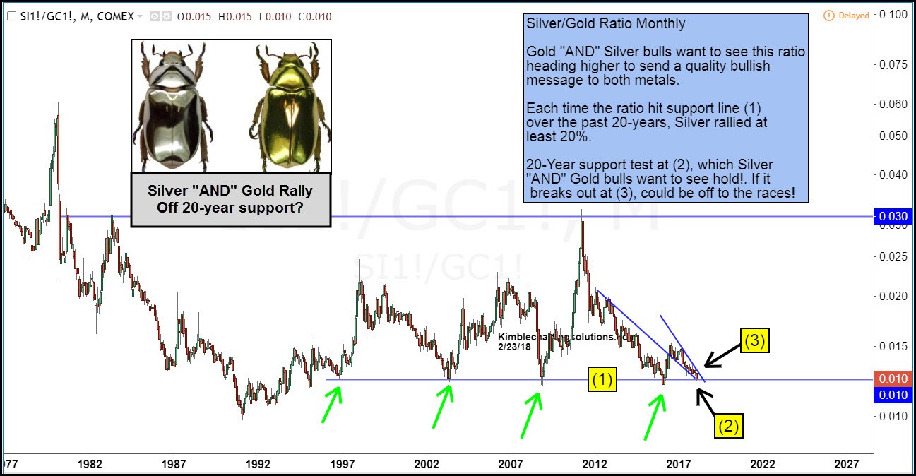 Monthly Silver:Gold Ratio