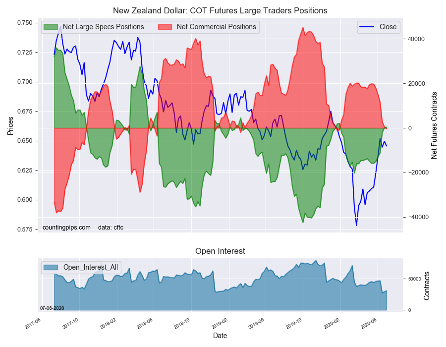 NZD COT Futures Large Traders Positions