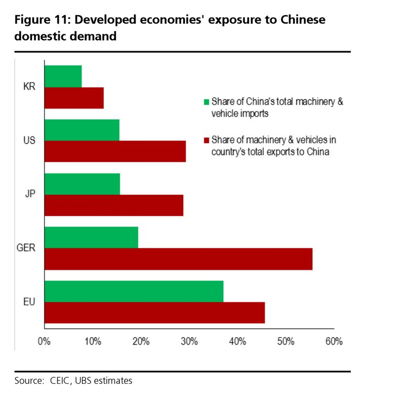 DM exposure to Chinese domestic demand