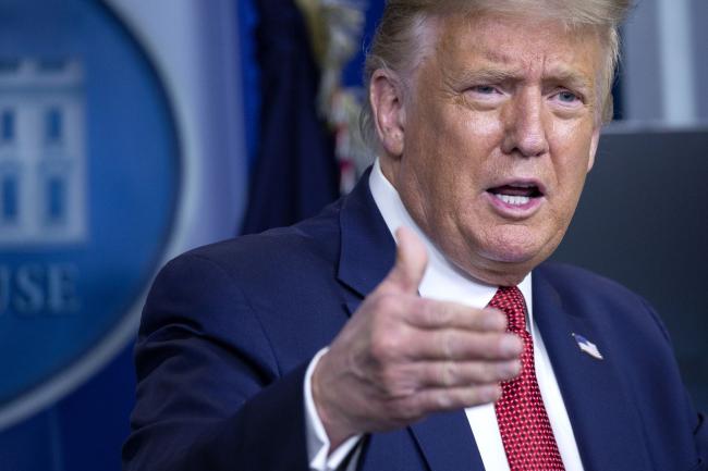 © Bloomberg. Donald Trump speaks during a news conference at the White House in Washington, D.C. on Aug. 10. Photographer: Pool/CNP/Bloomberg