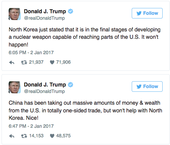 Donald Trump On N. Korea And China